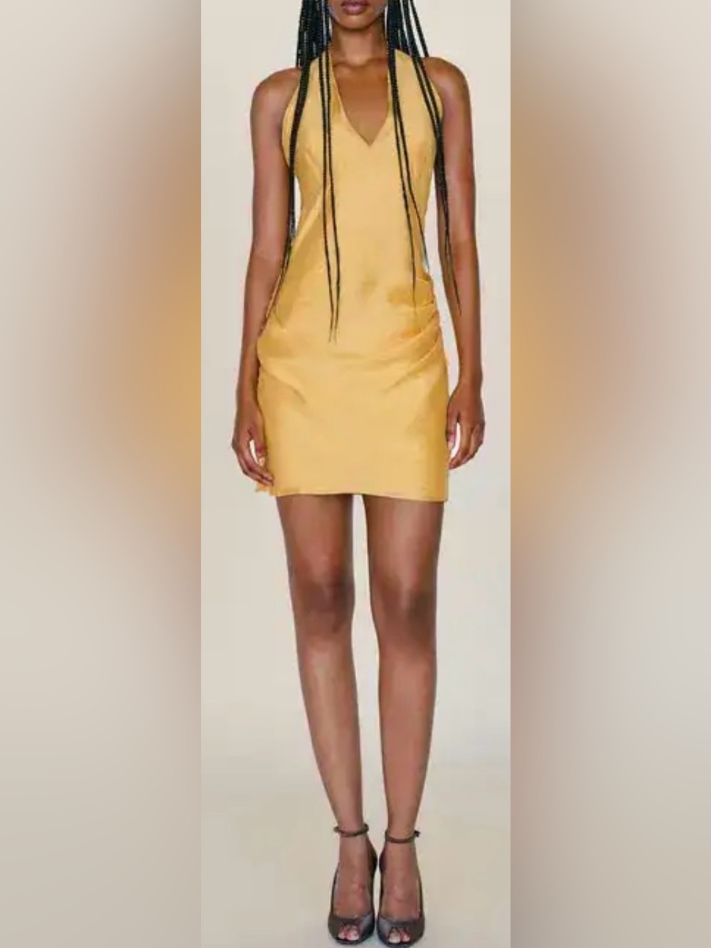 NEW Reformation Camille Rowe Lolo mini yellow halter dress sz 6